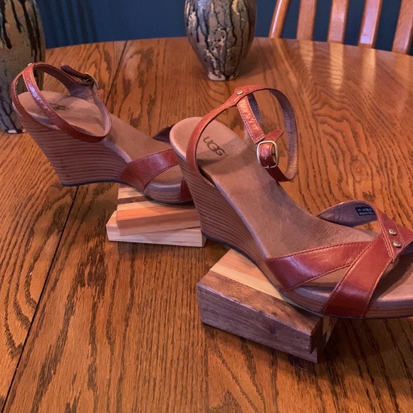 7.5 women’s UGG wedge strappy sandals - Picture 2 of 8